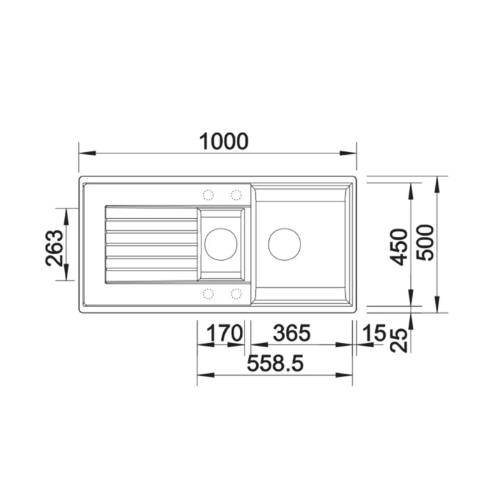 Blanco ZIA 6 S  silgranit mosogatótálca, excenter nélkül, fehér 514742