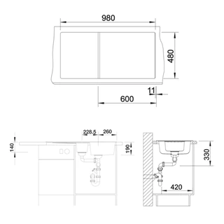 Blanco ZIA 6 S  silgranit mosogatótálca, excenter nélkül, fehér 514742