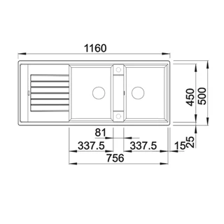 Blanco ZIA 8 S SILGRANIT mosogatótálca, vulkánszürke, excenter nélkül 527392