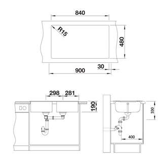 Blanco ZIA 9 silgranit mosogatótálca, excenter nélkül, antracit 516686