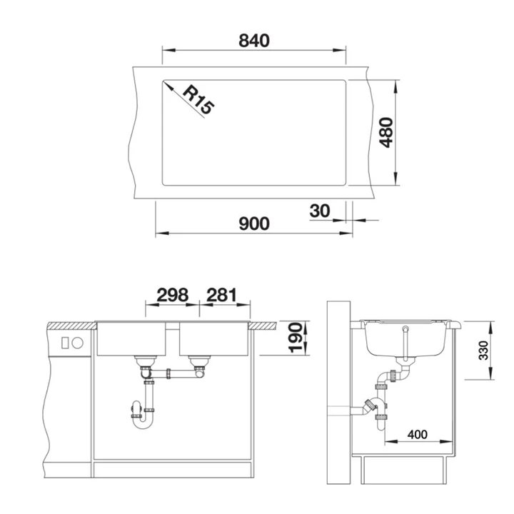 Blanco ZIA 9 silgranit mosogatótálca, excenter nélkül, antracit 516686