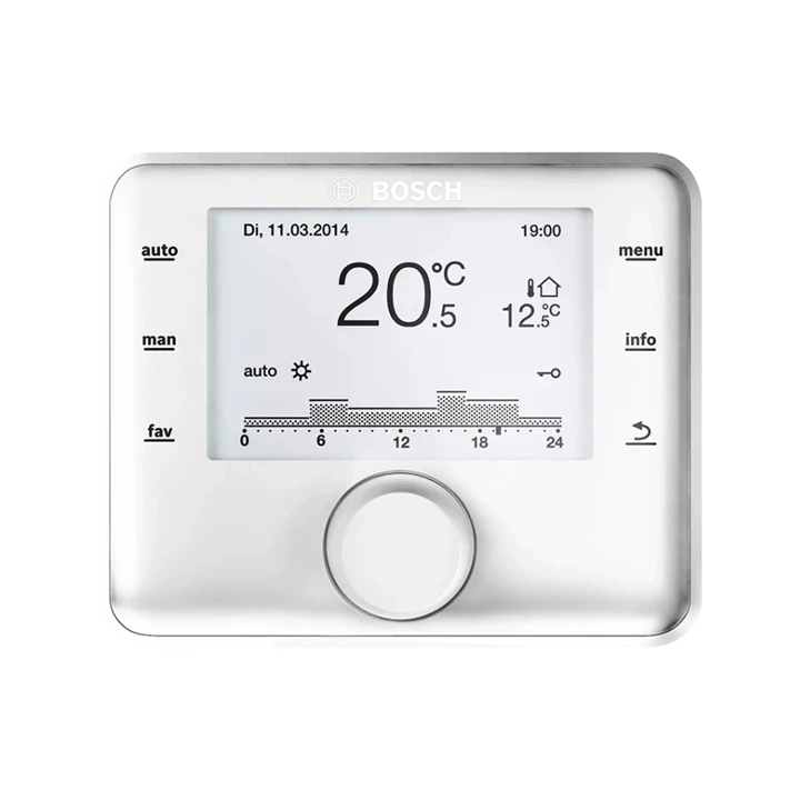 Bosch CW400 időjáráskövető szabályzó, heti programozású, max. 4 fűtési körhöz és 2 tároló töltésére 7738111077