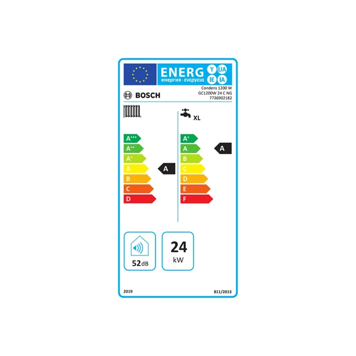 Bosch fali kondenzációs kombi gázkazán 1200W 24 C 23 7736902182 