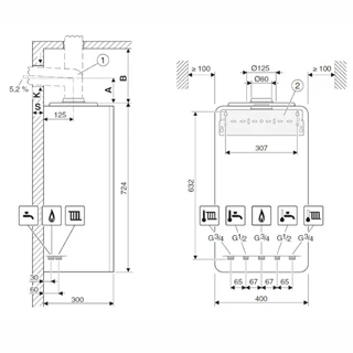 Bosch fali kondenzációs kombikészülék 24kW 7736902968 