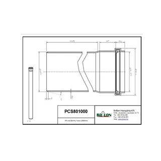 Brilon 80 pps cső 1000mm fekete uv álló PCS801000UV