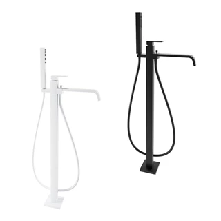 Bugnatese Tetris szabadonálló kádcsaptelep kézizuhannyal matt fekete vagy fehér színben 9160OP