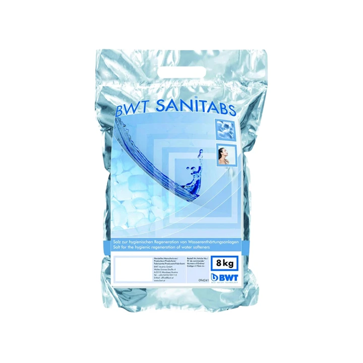 Bwt Vízkezelő berendezéshez Sanitabs fertőtlenítő adalékkal ellátott regeneráló só, 8 kg/zsák 94241CS