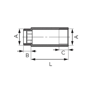 Ferro sárgaréz csaphosszabbító 1/2" 20 mm P20Z