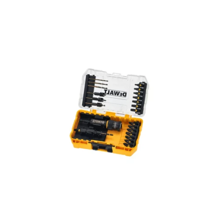 DeWALT Előfúró és bithegy készlet adapterrel 24 részes DT70779T-QZ