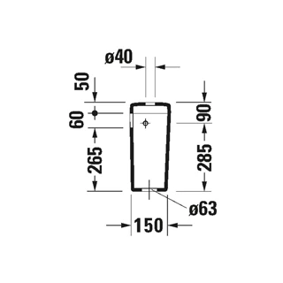 Duravit D-Code monoblokk WC -tartály, vízbekötés oldalt, fehér 0927000004 Duravit D-Code monoblokk WC -tartály, vízbekötés oldalt, fehér 0927000004