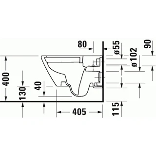 Duravit D-Neo öblítőperem nélküli Duravit Rimless fali wc 2577090000