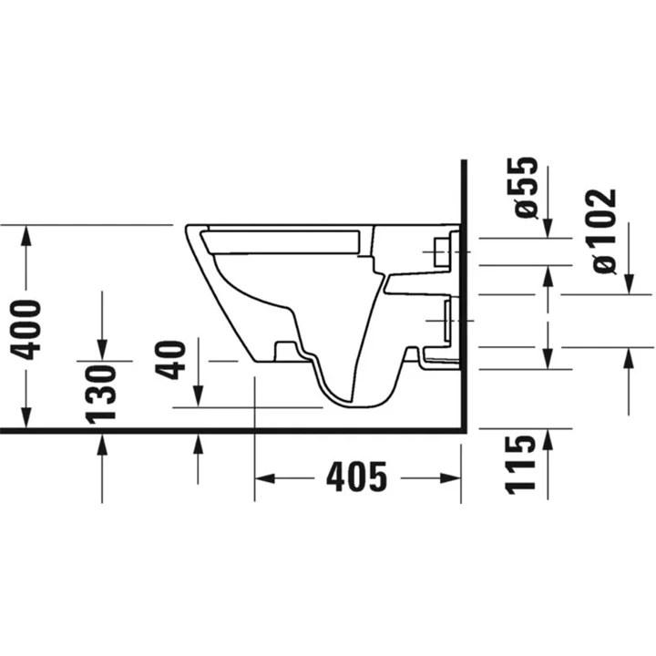 Duravit D-Neo Rimless fali WC csésze szett, fehér 45780900A1