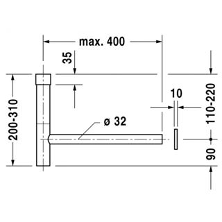 Duravit design szifon, króm 0050361000