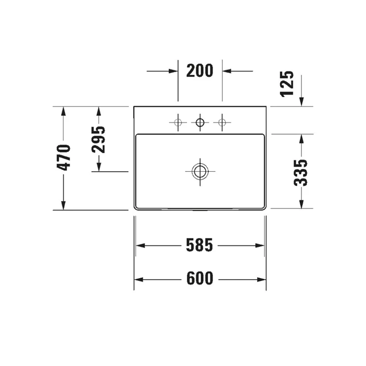 Duravit DuraSquare aláépíthető mosdó 60x47 2353600041 Duravit DuraSquare aláépíthető mosdó 60x47 2353600041
