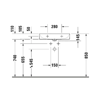 Duravit DuraSquare aláépíthető mosdó 60x47 2353600041 Duravit DuraSquare aláépíthető mosdó 60x47 2353600041