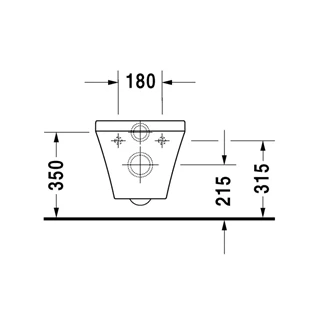 Duravit DuraStyle fali wc csésze - mélyöblítésű, durafix rögzítésű (37x54 cm) 2552090000