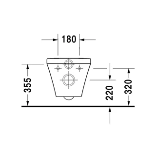 Duravit DuraStyle fali wc csésze - mélyöblítésű, durafix rögzítésű (37x62 cm) 2537090000
