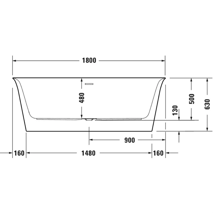 Duravit White Tulip térben álló kád 180x90 cm 700469000000000
