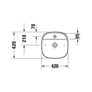 Duravit Zencha mosdótál 42x42 cm WonderGliss bevonattal, matt fehér 23744232711