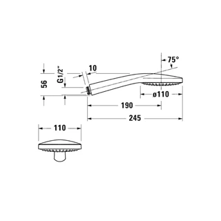 Duravit zuhanyfej 110 mm kerek UV0652014010