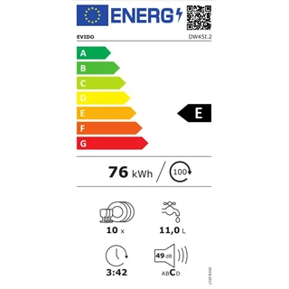 Evido AQUALIFE 45I mosogatógép DW45I.2 Evido AQUALIFE 45I mosogatógép DW45I.2