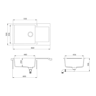 Evido CUBO XL 6S COMPACT gránit mosogató 860x500 mm bézs 105537 Evido CUBO XL 6S COMPACT gránit mosogató 860x500 mm bézs 105537