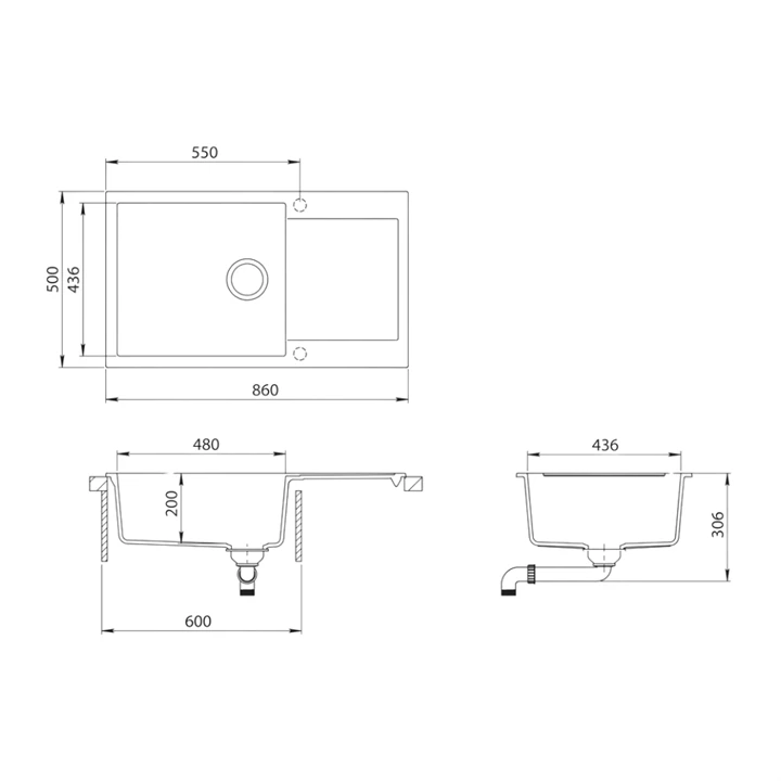 Evido CUBO XL 6S COMPACT gránit mosogató 860x500 mm bézs 105537 Evido CUBO XL 6S COMPACT gránit mosogató 860x500 mm bézs 105537