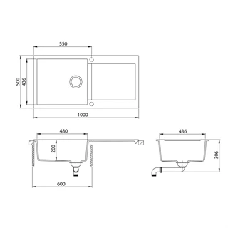 Evido CUBO XL 6S gránit mosogató 1000x500 mm avena 105726 Evido CUBO XL 6S gránit mosogató 1000x500 mm avena 105726