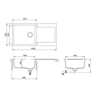 Evido CUBO XL 6S gránit mosogató 1000x500 mm bézs 105534 Evido CUBO XL 6S gránit mosogató 1000x500 mm bézs 105534