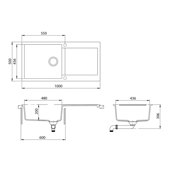 Evido CUBO XL 6S gránit mosogató 1000x500 mm bézs 105534 Evido CUBO XL 6S gránit mosogató 1000x500 mm bézs 105534