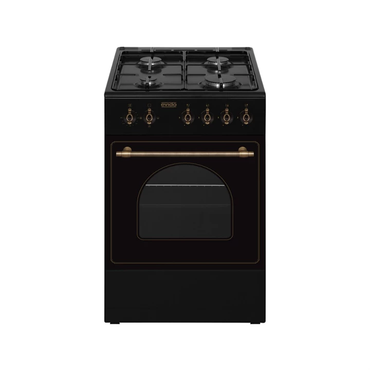 Evido FREE GE55A gáz tűzhely,elektromos sütő,rusztikus, 60 l,antracit/bronz,50*55cm FOGE55A.1 Evido FREE GE55A gáz tűzhely,elektromos sütő,rusztikus, 60 l,antracit/bronz,50*55cm FOGE55A.1