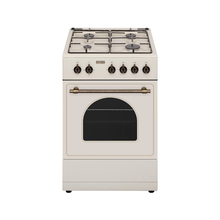 Evido FREE GE55C gáz tűzhely,elektromos sütő,rusztikus, 48 l,bézs/bronz FOGE55C.1 Evido FREE GE55C gáz tűzhely,elektromos sütő,rusztikus, 48 l,bézs/bronz FOGE55C.1
