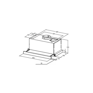 Evido ONDA 60A páraelszívó fali, kürtős, 60 cm, antracit/bronz CHO6BA.5