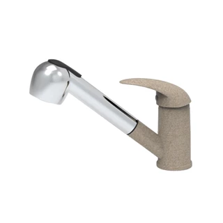 Evido PINGUIN-S kihúzható zuhanyváltós gránit csaptelep, avena/króm 105752