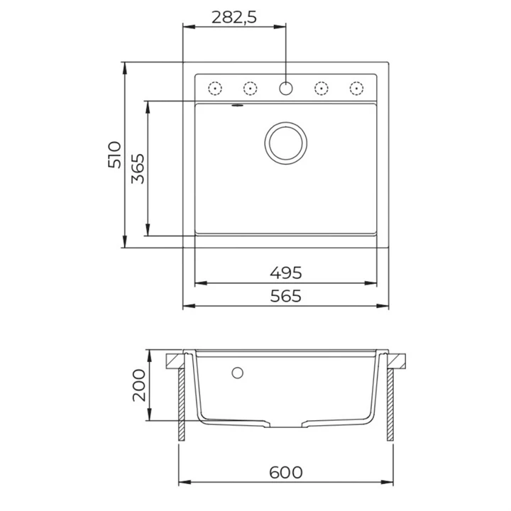 Evido QUADRO 6 gránit mosogatótálca 442063 Evido QUADRO 6 gránit mosogatótálca 442063