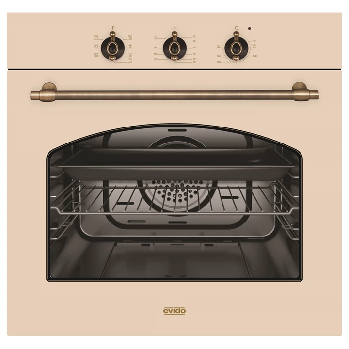 Evido RUSTIC-O 60C légkeveréses sütő, grill ,analóg,bézs/bronz BOR63C.2