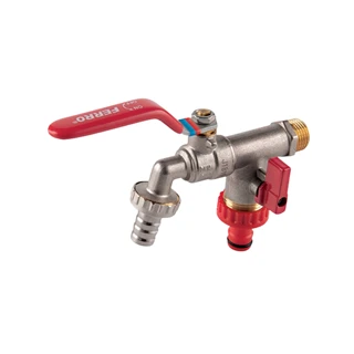 Ferro F-Comfort - Kerti csap két kimenettel 1/2"-3/4"-3/4"  KCD1