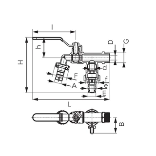 Ferro F-Comfort - Kerti csap két kimenettel 1/2"-3/4"-3/4"  KCD1