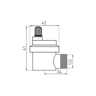 Ferro sárgaréz automata sarok légtelenítő 1/2" O15ASB