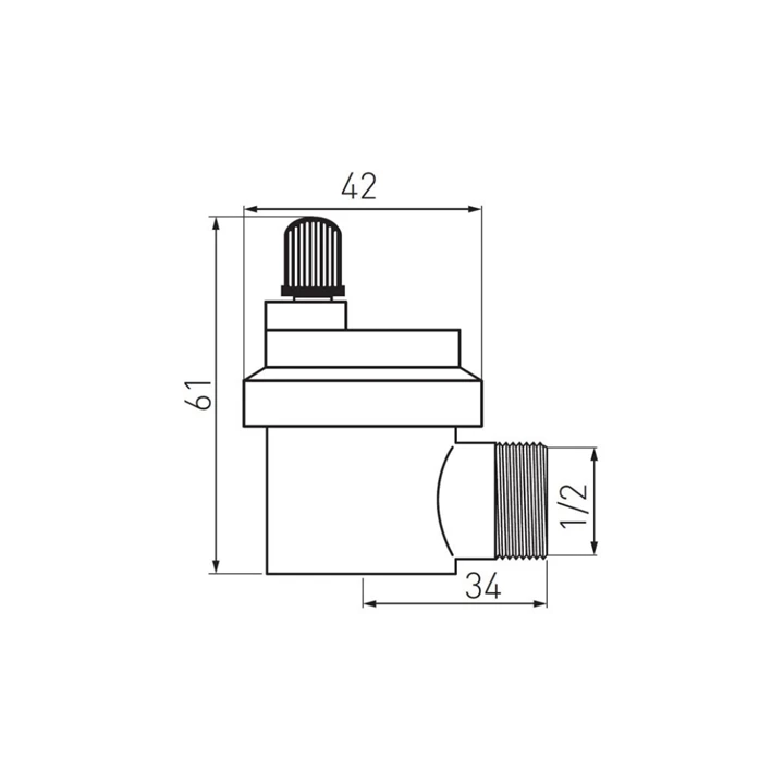 Ferro sárgaréz automata sarok légtelenítő 1/2" O15ASB