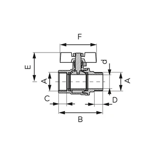 Ferro F-Power golyóscsap vízre pillangókaros KB 1/2" KFPM11