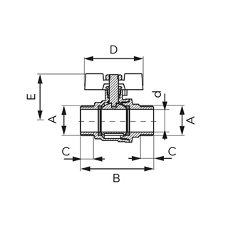 Ferro F-Power golyóscsap vízre pillangókaros KK 1/2" KFPN1