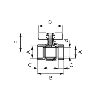 Ferro F-Power golyóscsap vízre pillangókaros BB 5/4" KFPM4