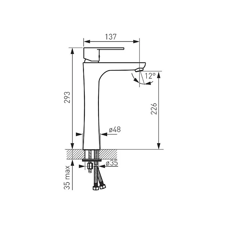 Ferro Algeo magasított mosdócsaptelep BAG2L