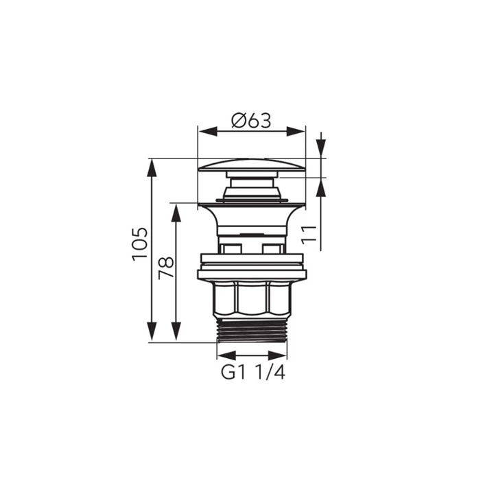 Ferro click clack lefolyószelep G5/4 S289BL-B