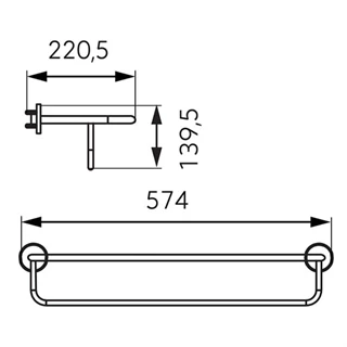 Ferro törölközőtartó rúd 60 cm 6828.0 Ferro törölközőtartó rúd 60 cm 6828.0