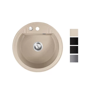Ferro Mezzo II gránit kerek mosogató, grafit Shine DRGM1/51HA Ferro Mezzo II gránit kerek mosogató, grafit Shine DRGM1/51HA