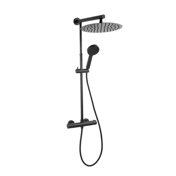 Ferro Trevi Black zuhanyrendszer esőztető fejzuhannyal NP75-TRV7U-BL Ferro Trevi Black zuhanyrendszer esőztető fejzuhannyal NP75-TRV7U-BL