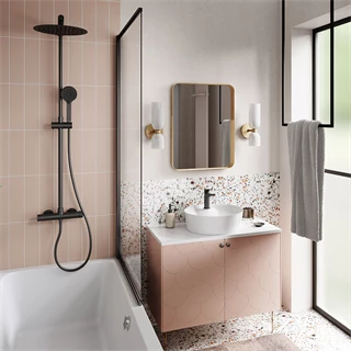Ferro Trevi Black zuhanyrendszer esőztető fejzuhannyal NP75-TRV7U-BL Ferro Trevi Black zuhanyrendszer esőztető fejzuhannyal NP75-TRV7U-BL