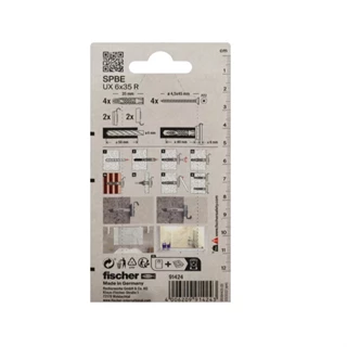 Fischer tükörrögzítő SPBE K tipli+csavar 91424 Fischer tükörrögzítő SPBE K tipli+csavar 91424